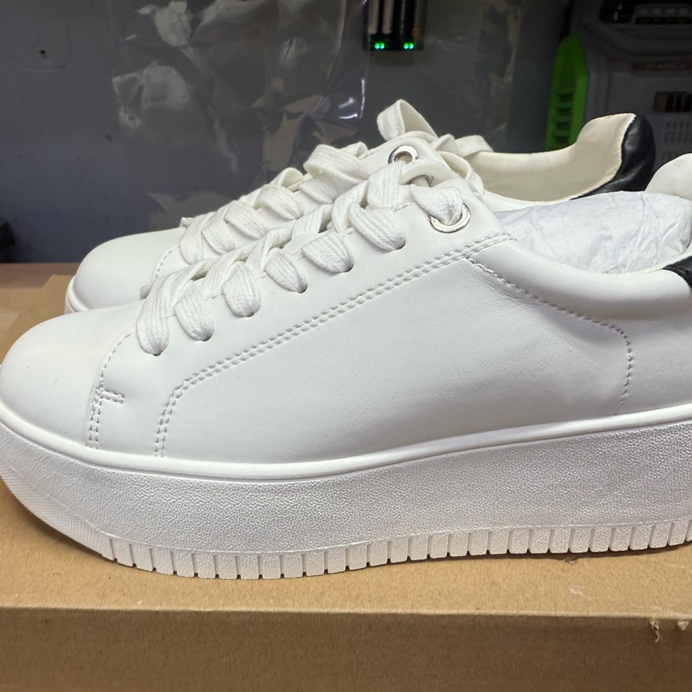 Steve Madden White Platform Sneakers rockaway